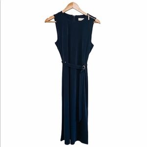 MICHAEL Michael Kors Blue and Gold Belted Dress